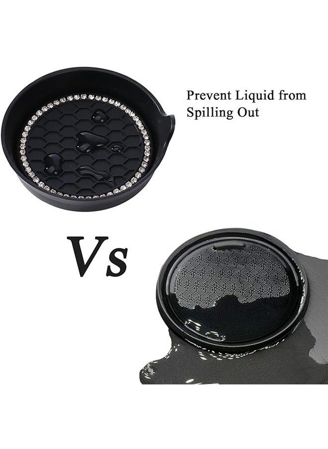 Ocean Car Cup Coaster, 2 PCS Universal Non-Slip Cup Holders Bling Crystal Rhinestone Car Interior Accessories  - Image 5