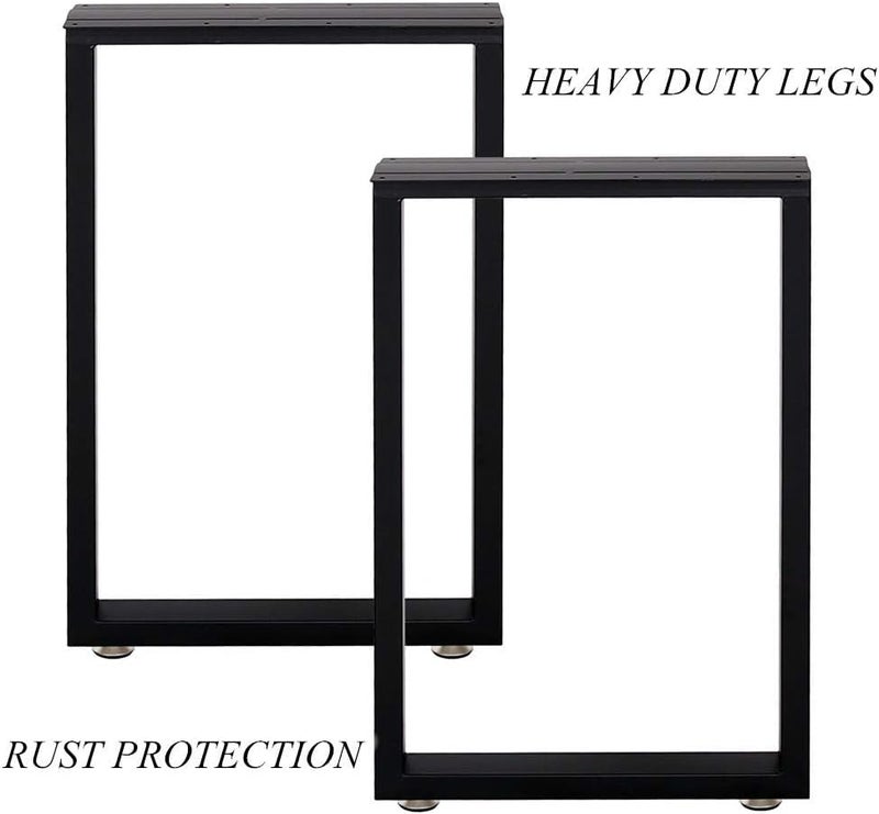 AVVIC MART Metal Black Table Legs Heavy Duty Square Iron Metal Desk Legs Set of 2 28 Height 18 Wide Furniture LegsDining Table LegsIndustrial Table LegsOnly Legs Without Board Black - Image 3