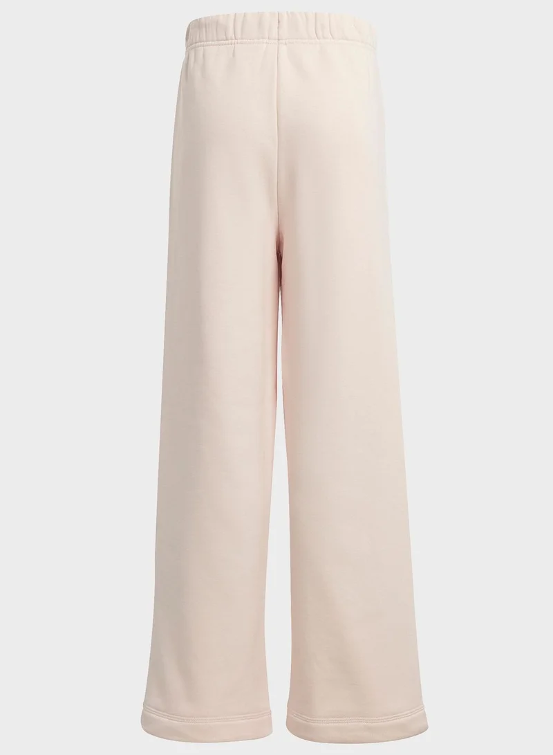 Adidas Lounge Cotton Fleece Wide-Leg Joggers