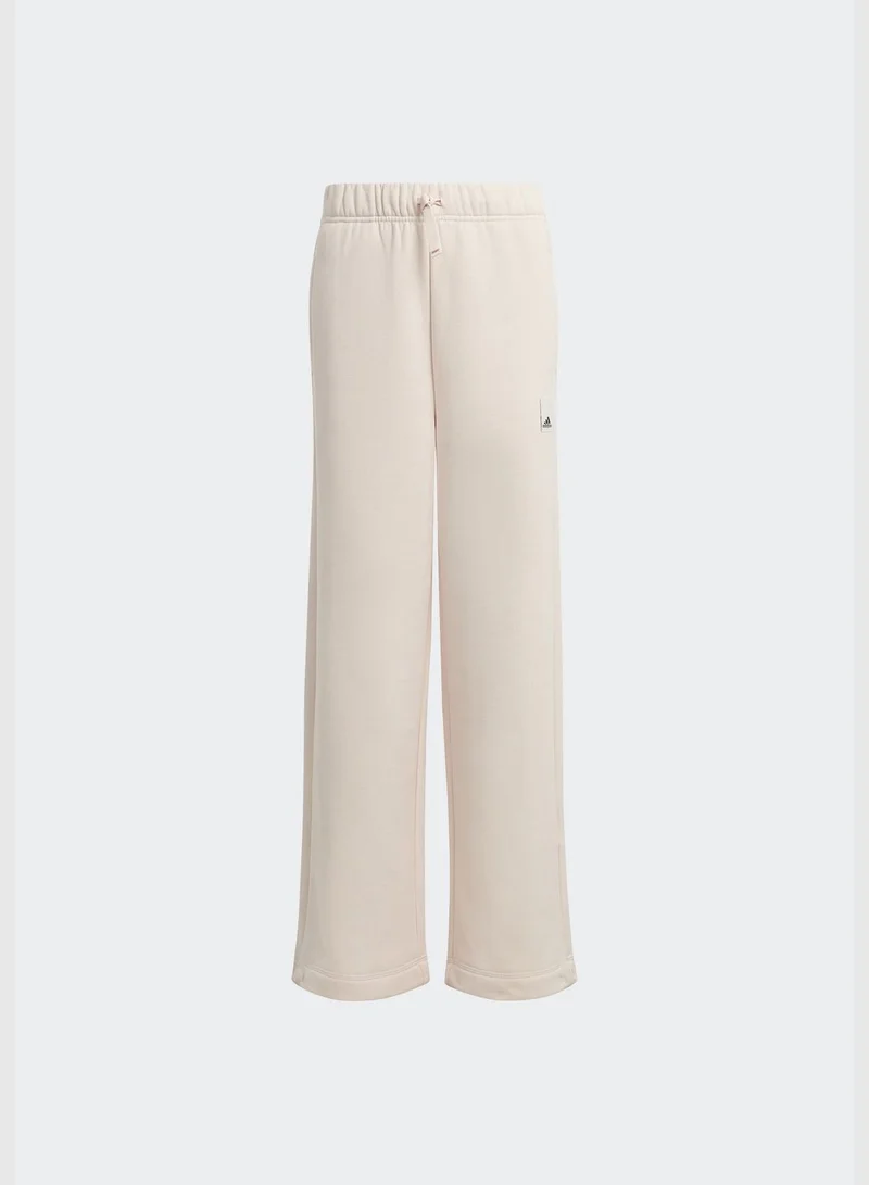 Adidas Lounge Cotton Fleece Wide-Leg Joggers