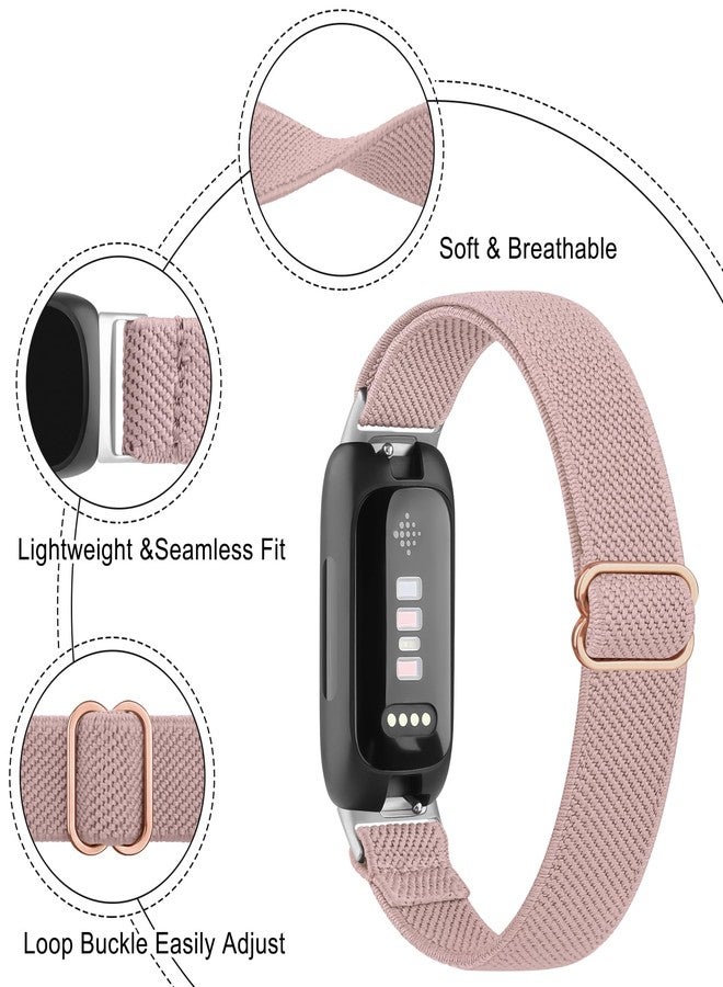 Meliya 3-Pack Elastic Bands for Fitbit Inspire 3 / Inspire 2 / Inspire/Inspire HR Bands Women Men, Soft Loop Stretchy Straps Replacement Wristband for Fitbit Inspire Fitness Tracker (Black+Pink+Starlight) - Image 3