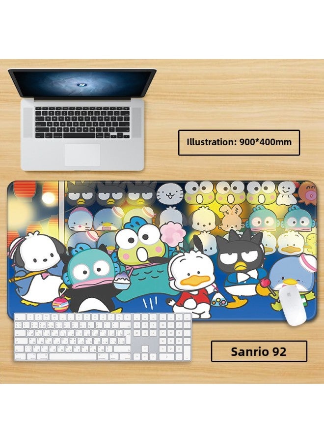 Unlocked Sanrio Mouse Pad Extra Large Girl Cute Cartoon Notebook Office Computer Keyboard Learning-Color:100x50cm Thickness 3mm-Pattern:Orange Sanrio 92  - Image 1
