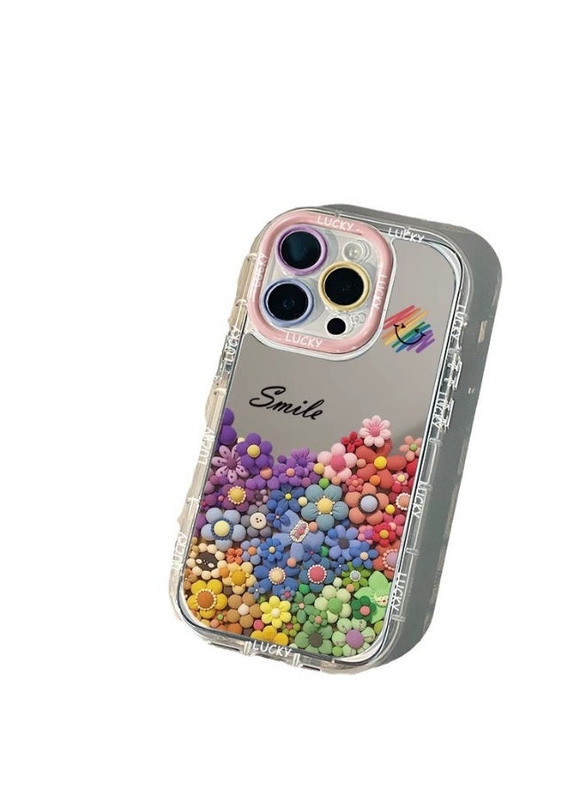 NIBEMINENT Rainbow Flower Protective TPU Case Cover For iPhone 16, Clear - Image 3