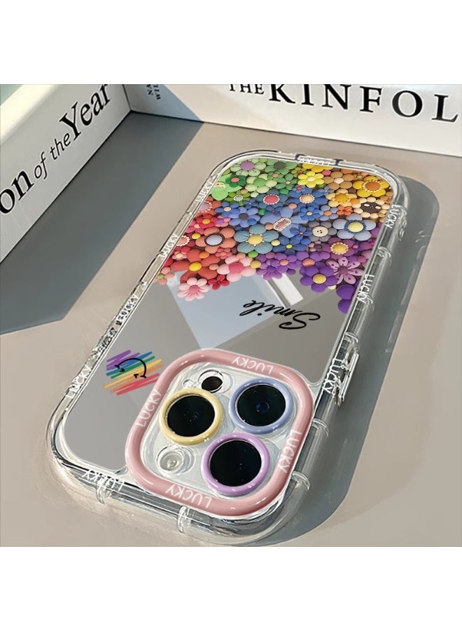 NIBEMINENT Rainbow Flower Protective TPU Case Cover For iPhone 16, Clear - Image 2