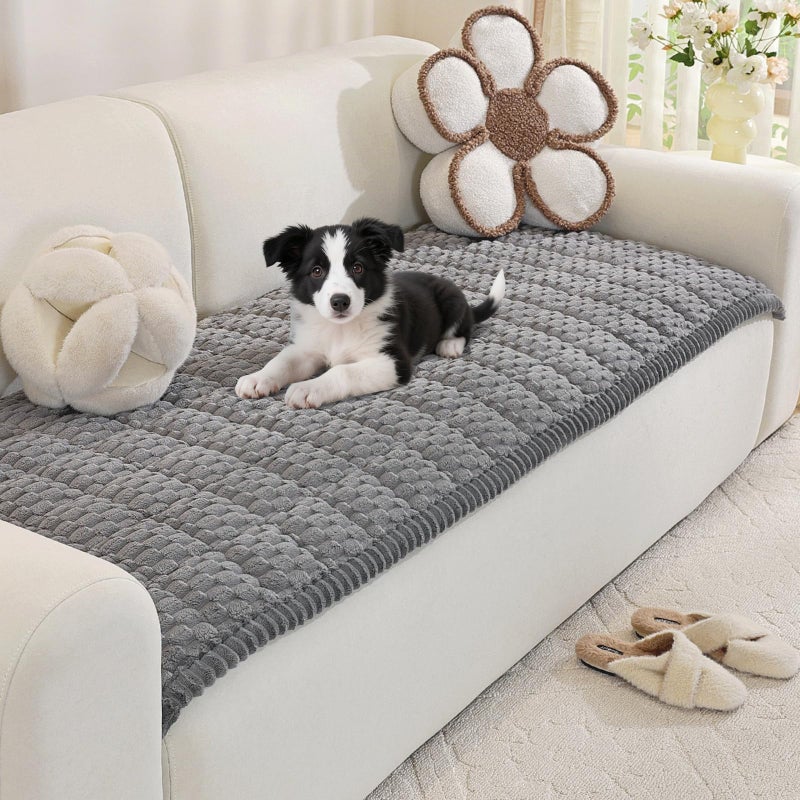 Royhom Couch Cover for Dogs Washable, Soft Thick Pet Couch Covers for Sofa, Pawcart Couch Protector Pet Friendly, Furniture Covers Dog Mat for Couches and Sofas (Grey, 27.6 x 47.2 Inch) - Image 1