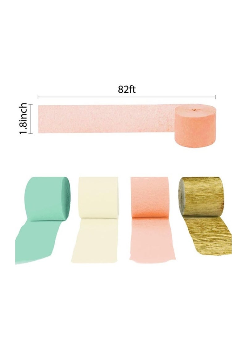 saykfoe 8 Rolls Pastel Party Decorations, Mint Green Pink White Gold Crepe Paper Streamers for Wedding, Baby Bridal Shower, Engagement Party, Birthday, Valentine's Day - Image 3