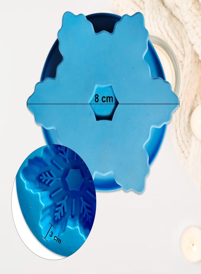 MoldBerry Silicone Snowflake Candle Mold | Christmas Candle Mould | Candle Making, Home Décor, Festival, Party, Gifting Multipurpose Mold for Chocolate Pudding Treat Ice Soap Decoratives - Pack Of 1 - Image 4
