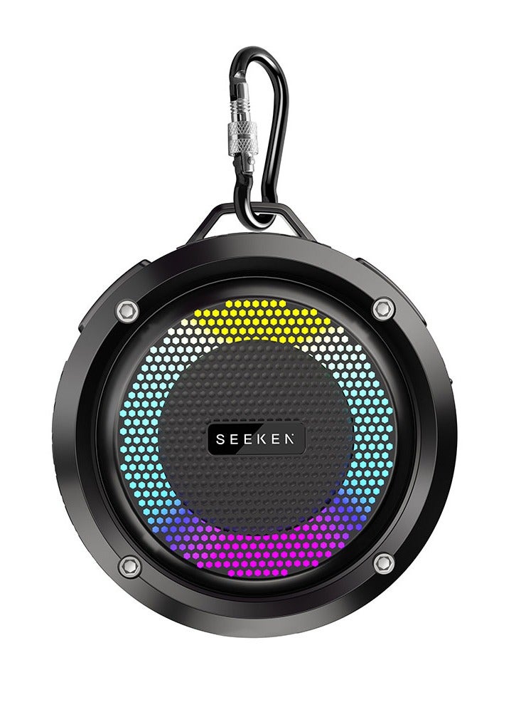 SEEKEN Bluetooth Portable Speaker IPX7 - Black | Water Resistant | 10-Hour Playtime | Wireless Stereo Pairing | Lightweight for Outdoor Parties & Camping | Premium Design | High-Quality.