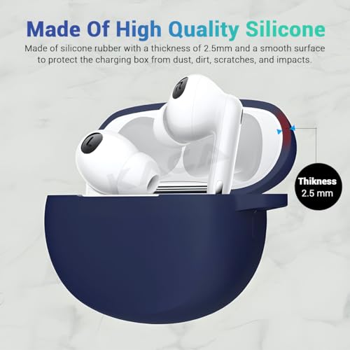KACA Protective Shockproof Silicone Cover Case with Buckle Compatible with Oppo Enco X2 (Midnight Blue) - Image 2