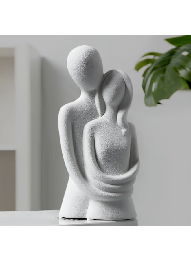 ALMiHomi Couple Hugging Resin Statue – Modern Love Sculpture Decorative Figurine – Romantic Embracing Lovers Ornament – Home Decor & Wedding, Anniversary, Valentine’s Gift - Image 1
