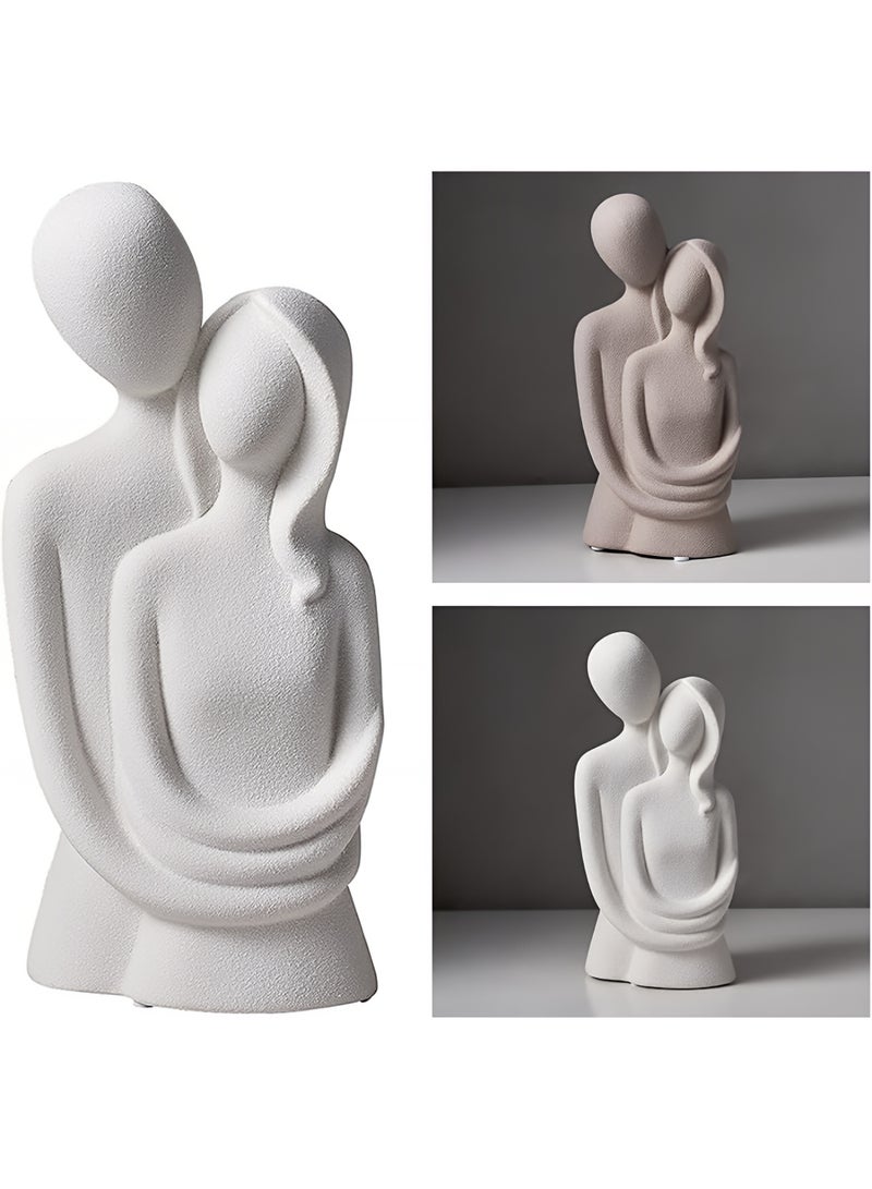 ALMiHomi Couple Hugging Resin Statue – Modern Love Sculpture Decorative Figurine – Romantic Embracing Lovers Ornament – Home Decor & Wedding, Anniversary, Valentine’s Gift - Image 2
