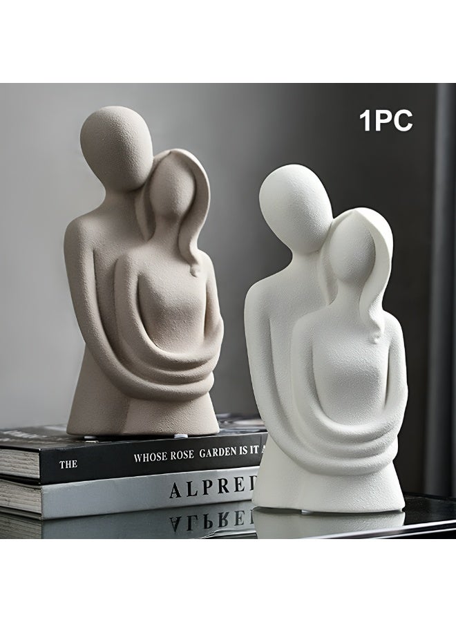 ALMiHomi Couple Hugging Resin Statue – Modern Love Sculpture Decorative Figurine – Romantic Embracing Lovers Ornament – Home Decor & Wedding, Anniversary, Valentine’s Gift - Image 3