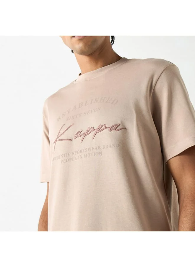 Kappa Kappa Logo Embroidered T-shirt with Crew Neck and Short Sleeves