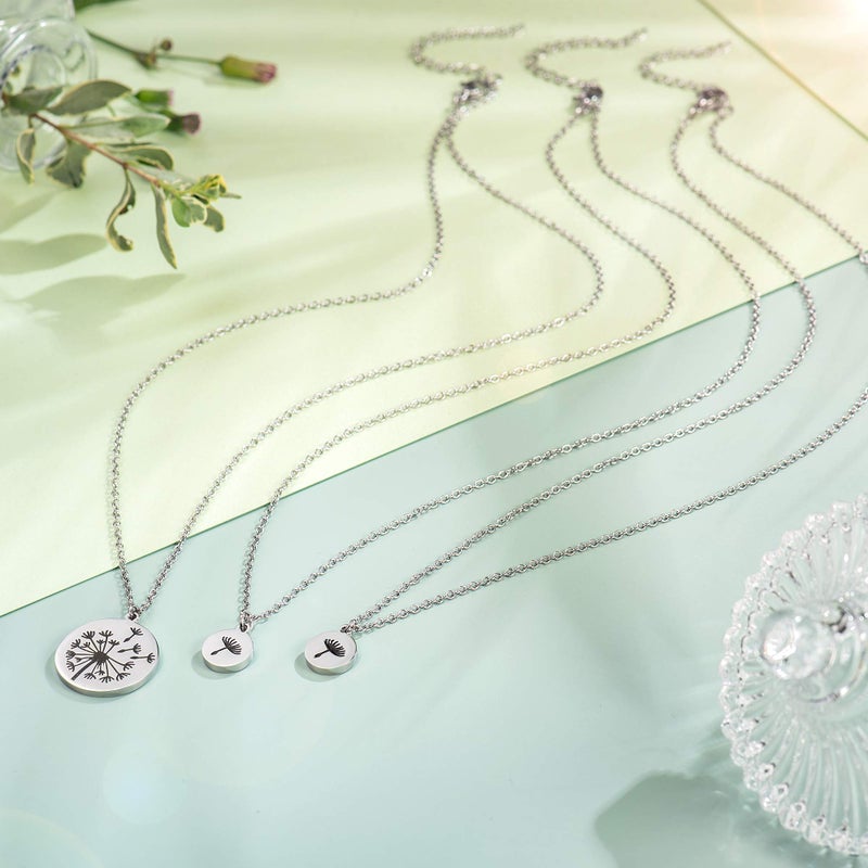 Shonyin Back To School Gifts Mother Daughter Necklace Set For 3 Matching Dandelion Mommy And Me Jewelry Mothers Day Birthday Gift For Mom Daughter - Image 4