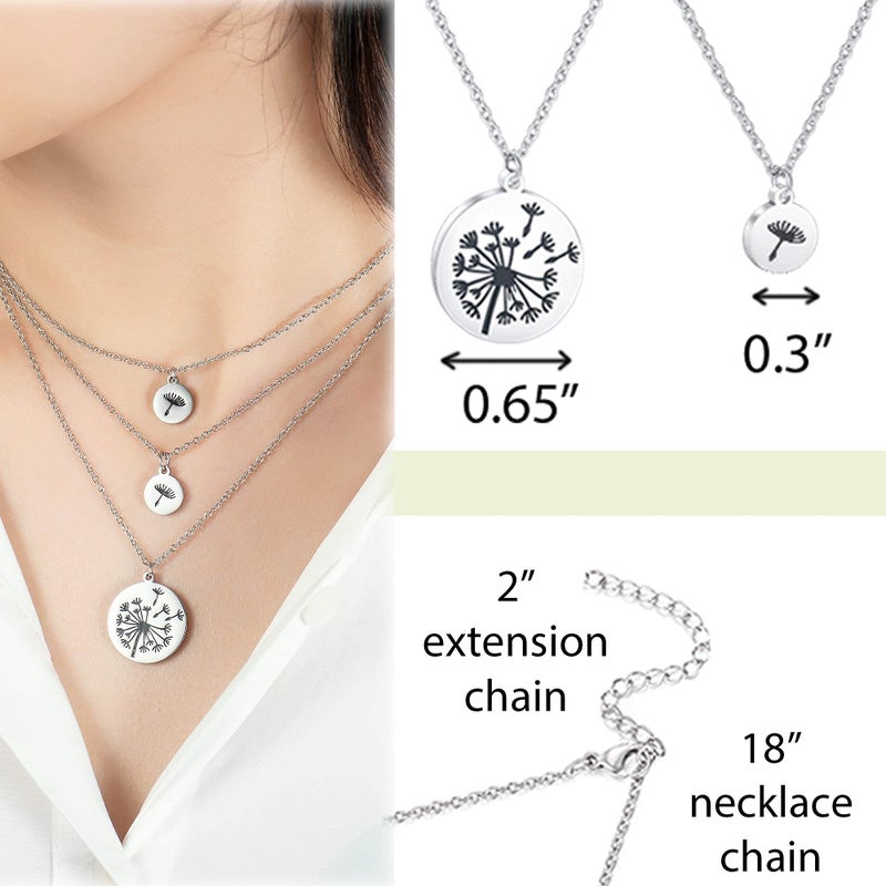 Shonyin Back To School Gifts Mother Daughter Necklace Set For 3 Matching Dandelion Mommy And Me Jewelry Mothers Day Birthday Gift For Mom Daughter - Image 5