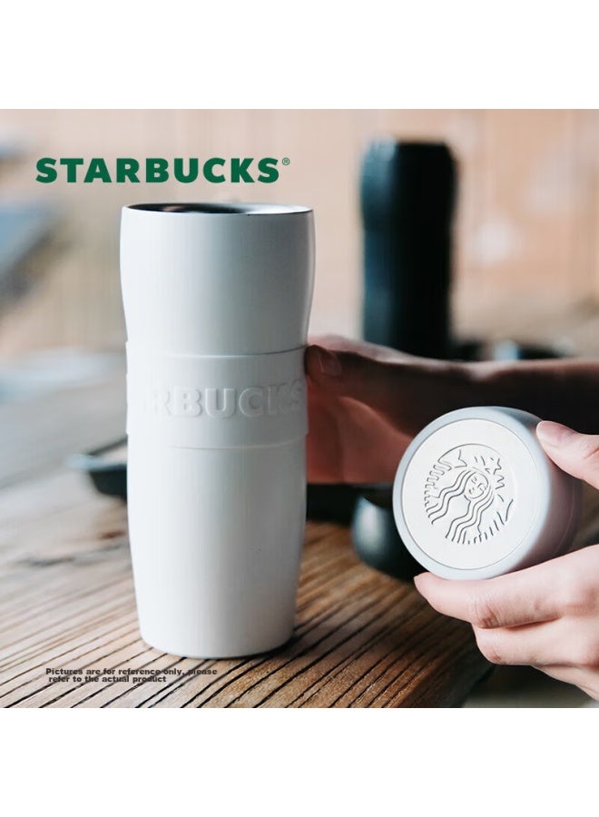 Starbucks كوب ستاربكس الأبيض الدافئ الكلاسيكي المعزول، 384 مل، كوب سيارة من الفولاذ المقاوم للصدأ، كوب قهوة، مُنقّي شاي، كوب ماء، هدية عيد ميلاد - Image 3