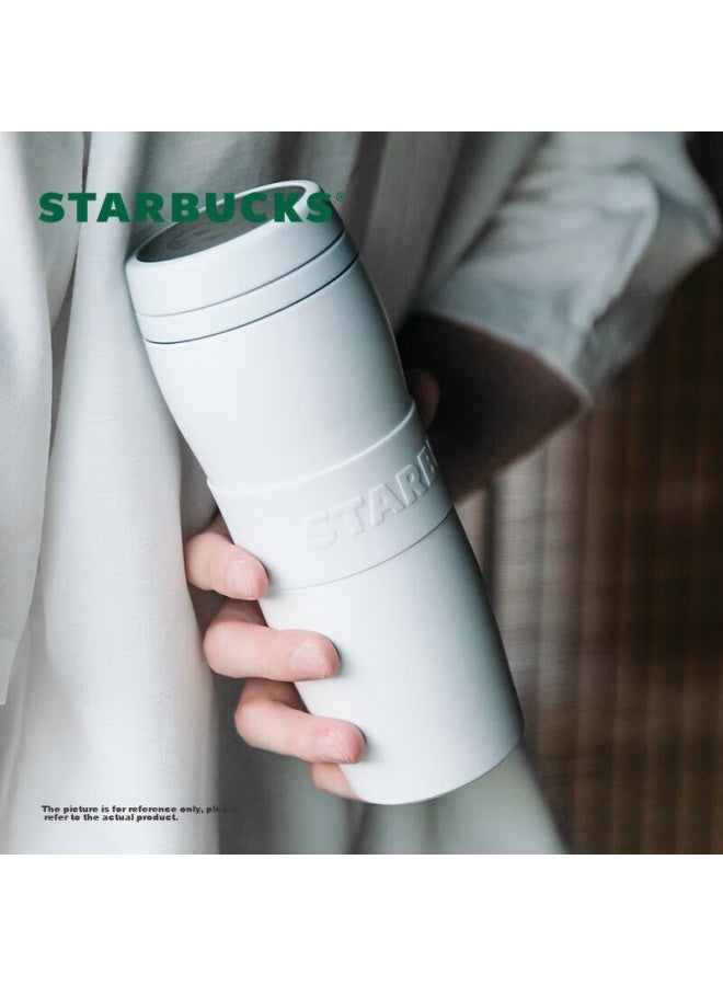 Starbucks كوب ستاربكس الأبيض الدافئ الكلاسيكي المعزول، 384 مل، كوب سيارة من الفولاذ المقاوم للصدأ، كوب قهوة، مُنقّي شاي، كوب ماء، هدية عيد ميلاد - Image 4