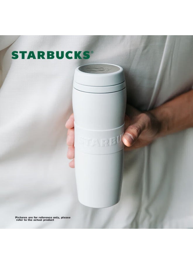 Starbucks كوب ستاربكس الأبيض الدافئ الكلاسيكي المعزول، 384 مل، كوب سيارة من الفولاذ المقاوم للصدأ، كوب قهوة، مُنقّي شاي، كوب ماء، هدية عيد ميلاد - Image 5