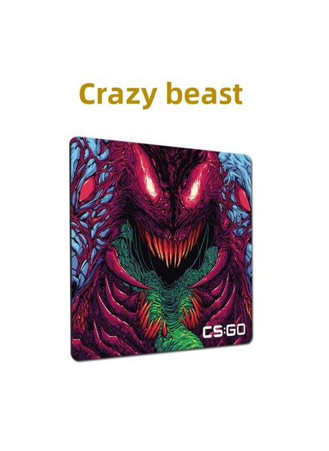 Temu Generation Hair Sirui Map Thickened XTFPS Smooth Greyhound Csgo Eat Chicken Qck Video Game Mouse Pad-Color:285*320*6mm-Pattern:Berserk Beast