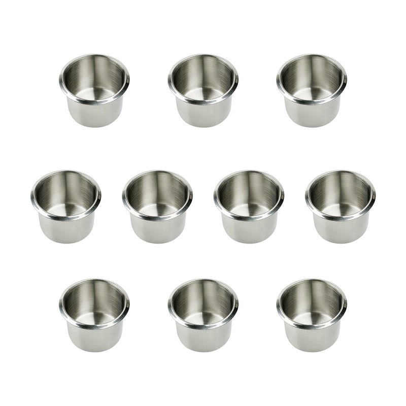 Yuanhe Game Table Cup Holder Insert - 10 Pack Stainless Steel Small Drop-in Drink Cup Holder, Poker Table Cup Holders for Casino Table, Game Table, Sofa, Boats, Bench, Work Desk, RV Cars & Trucks - Image 1