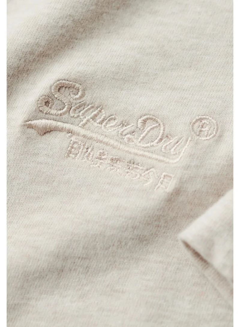 Superdry Oat Cream Marl Essential Logo Emb Tee for Men | Best Price UAE