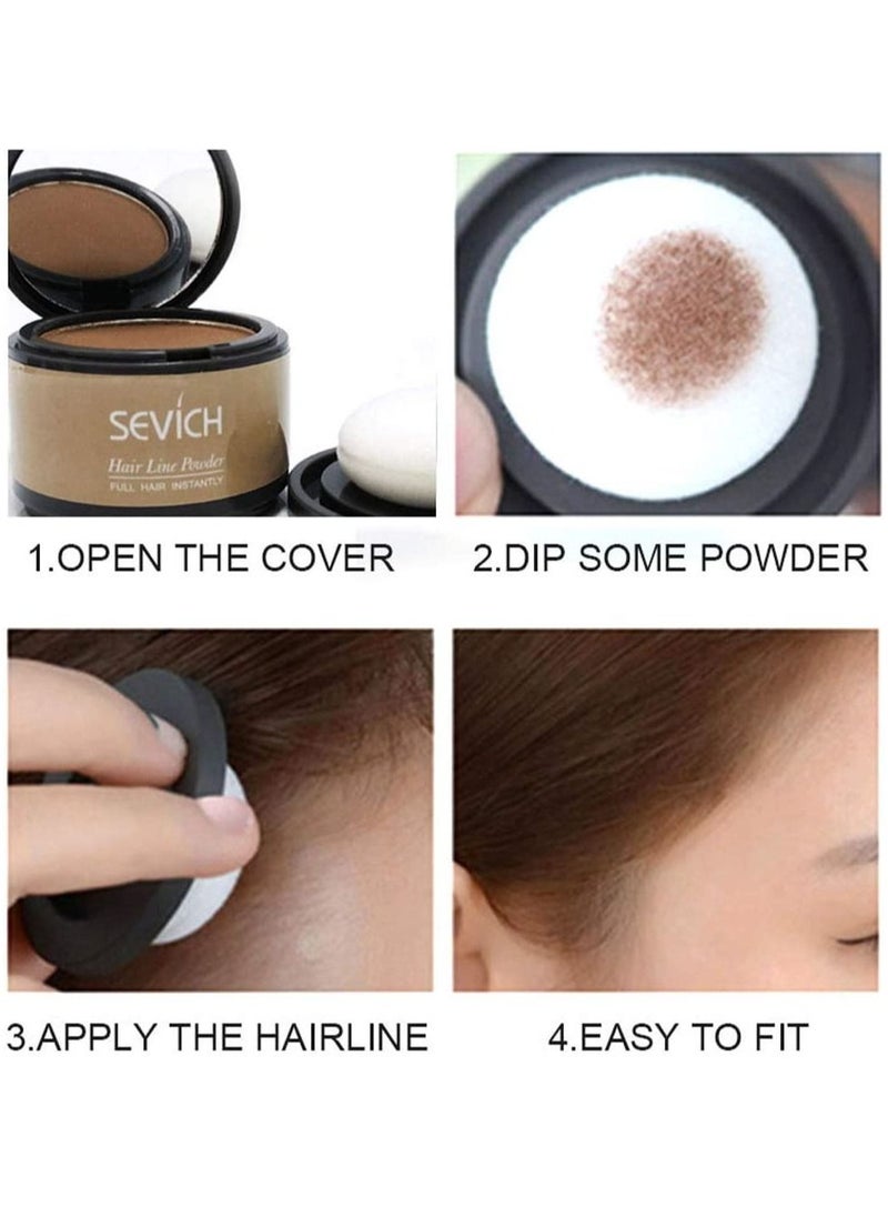 Sevich Instantly Hairline Shadow Hairline Powder Quick Cover Hair Root Concealer Eyebrows & Beard Line Hair Root Touch Up for Thinning Hairline Windproof & Sweatproof (Dark Brown)  - Image 5