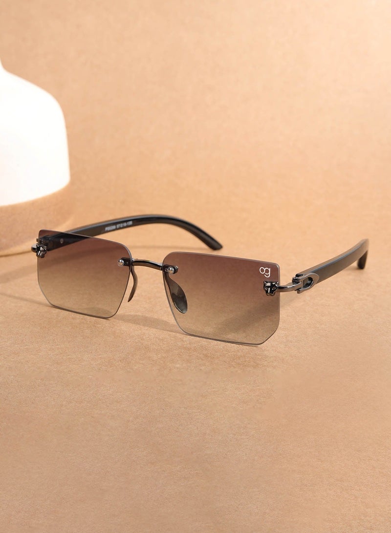Woggles Unisex UV Protection Rectangle Sunglasses |Rimless Sunglasses - Image 1