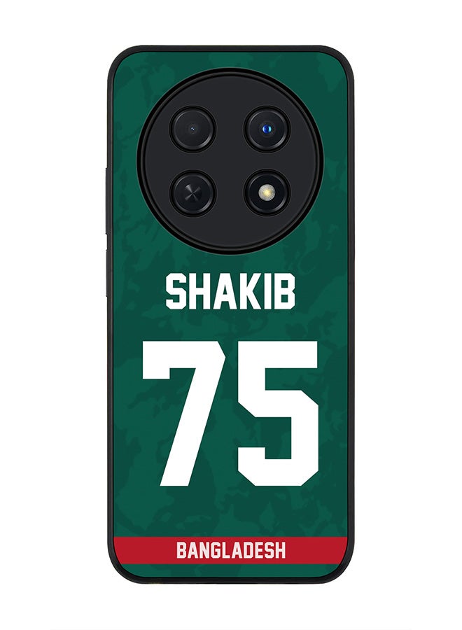 Stylizedd Rugged Black edge case for Huawei nova 12i 4G, Slim fit Case Flexible Anti Drop TPU Gel Thin Cover - Team Bangladesh Shakib Al Hasan, Jersey No 75 - Image 1