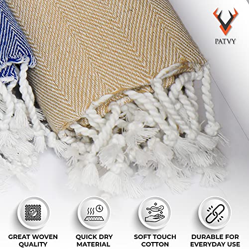 PATVY Bath Towels| Light Weight Turkish Style Bath Towels for Men Large Size Cotton|75 x 150cm Quick Absorption &Faster Drying Bath Towel for Women| 100% Cotton (Pack of 1, Beige) - Image 2