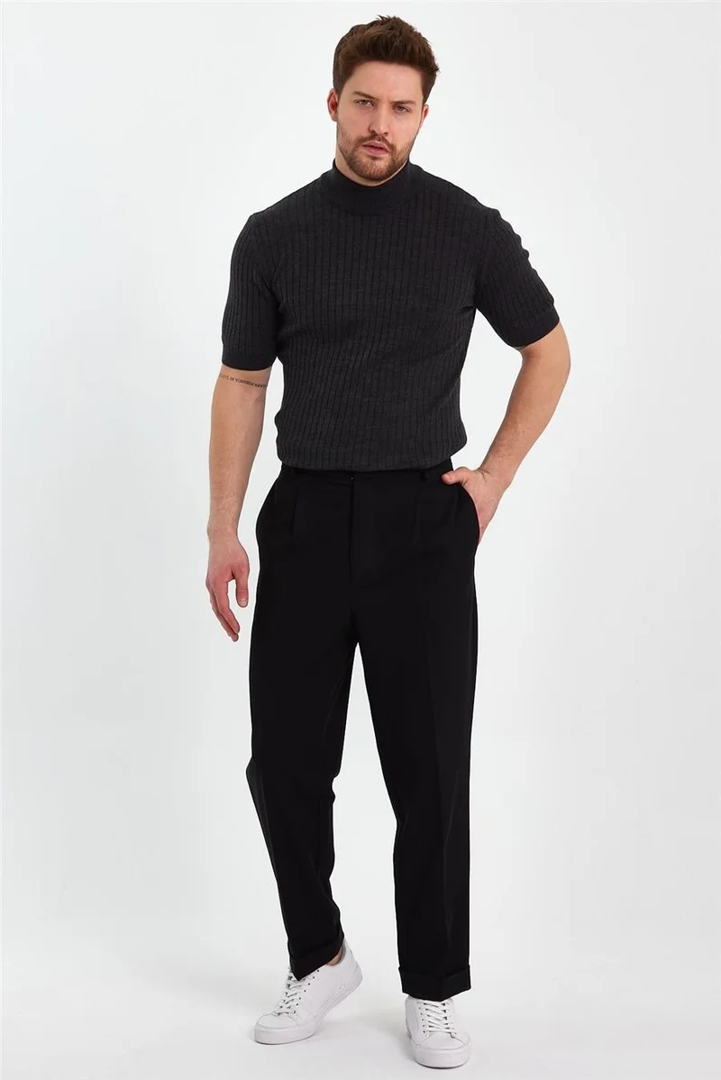 Cool Tarz Cool Style Smoke Men's Half Turtleneck Striped Knitwear T-SHIRT-TRZ19233R03S
