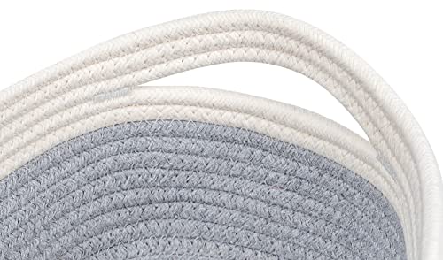 CubesLand Cube Shelf Storage Baskets for Organizing, Woven Shelf, Closet Bins Shelves Toy Basket Box Nursery Baby 2 Packs Organization Off White/Light Gray - Image 5
