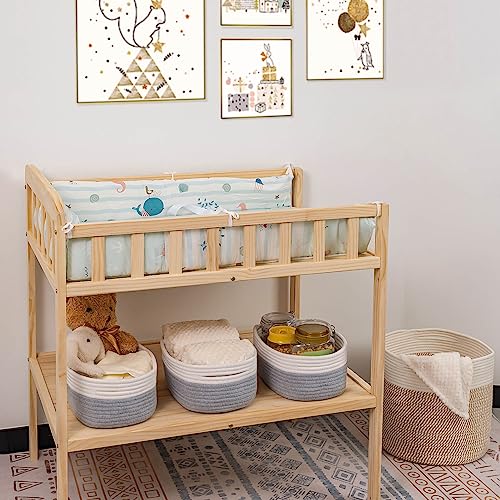CubesLand Cube Shelf Storage Baskets for Organizing, Woven Shelf, Closet Bins Shelves Toy Basket Box Nursery Baby 2 Packs Organization Off White/Light Gray - Image 4