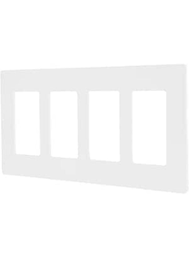 Screwless 4 Gang Wall Plate White Light Switch Cover For Electrical Outlet Home Decor - Image 1