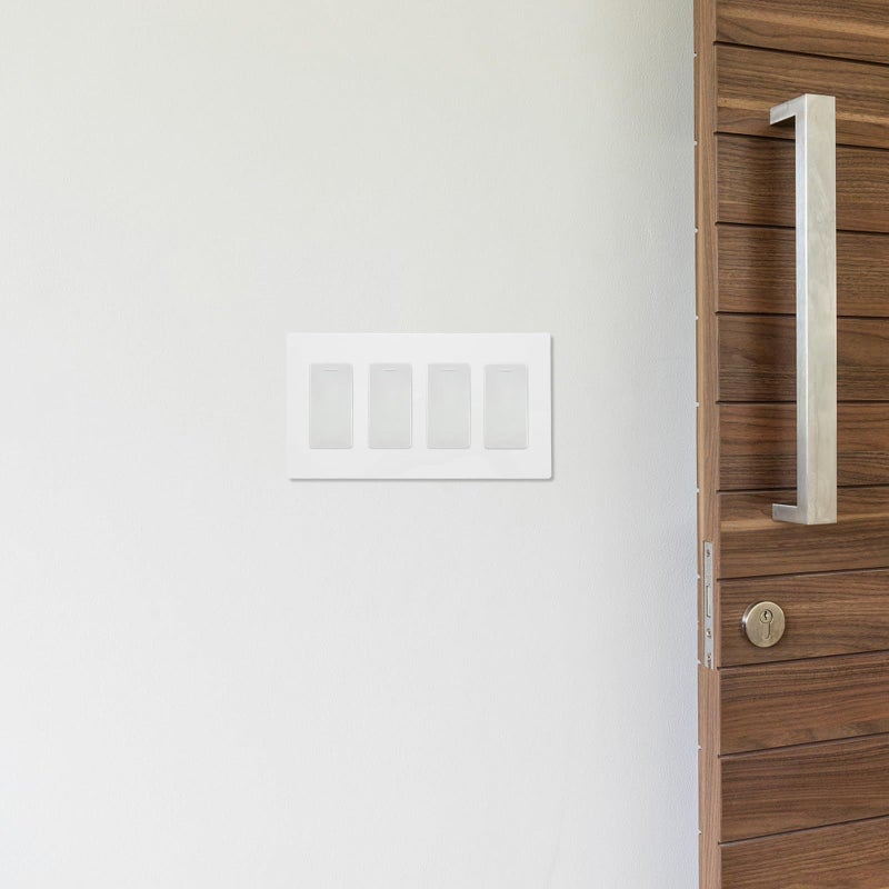 Screwless 4 Gang Wall Plate White Light Switch Cover For Electrical Outlet Home Decor - Image 5