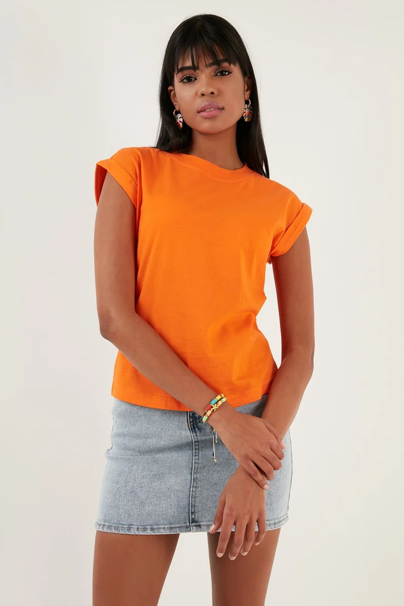ليلا Crew Neck 100% Cotton Basic T Shirt Women's T Shirt 5864121