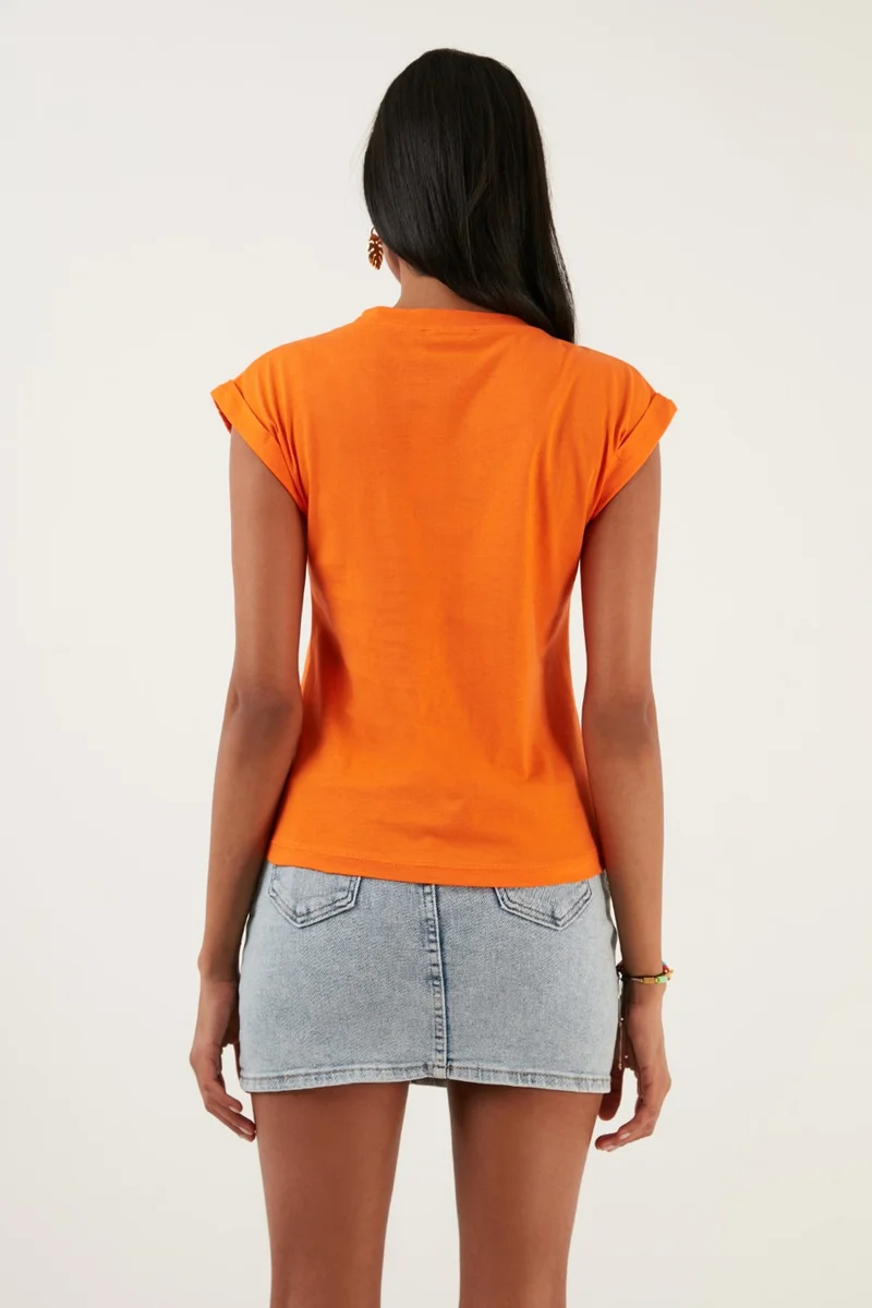 ليلا Crew Neck 100% Cotton Basic T Shirt Women's T Shirt 5864121