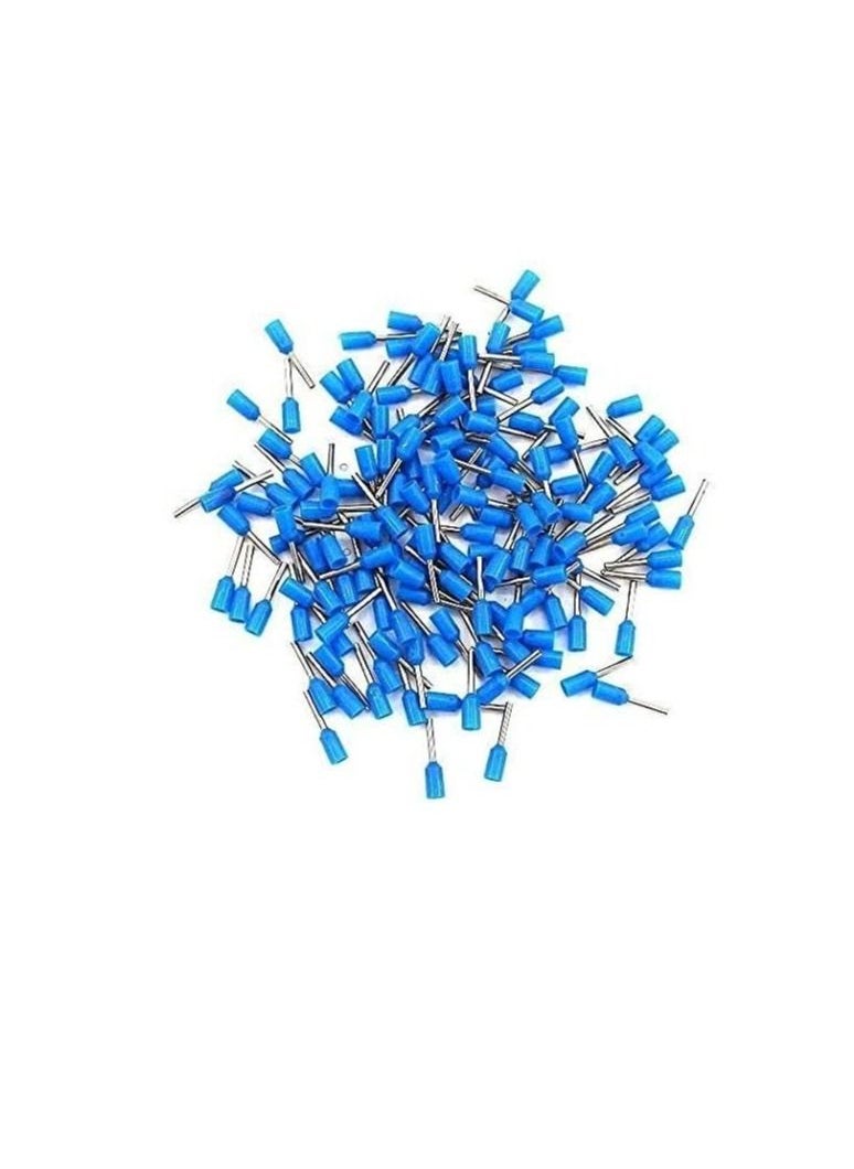 Generic Insulated Ferrules Terminal Block Cord End Wire Tubular Connector, Electrical Crimp Cable Lugs, Terminal Cable Crimp Cable Sleeve for Wire Connection (Pack of 100) (1.5mm - E1512, Blue)  - Image 2