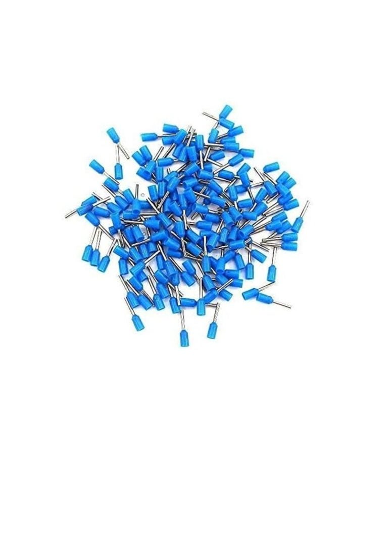 Generic Insulated Ferrules Terminal Block Cord End Wire Tubular Connector, Electrical Crimp Cable Lugs, Terminal Cable Crimp Cable Sleeve for Wire Connection (Pack of 100) (1.5mm - E1512, Blue)  - Image 1