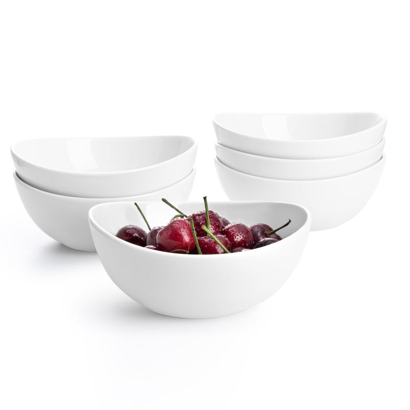 Sweese 6 Inch Porcelain 18 oz Bowls Set of 6  for Soup | Cereal | Fruits | Rice - Microwave  Dishwasher  and Oven Safe - White - Image 1
