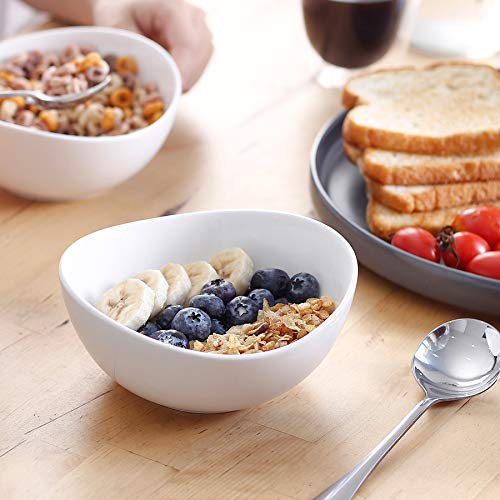 Sweese 6 Inch Porcelain 18 oz Bowls Set of 6  for Soup | Cereal | Fruits | Rice - Microwave  Dishwasher  and Oven Safe - White - Image 4