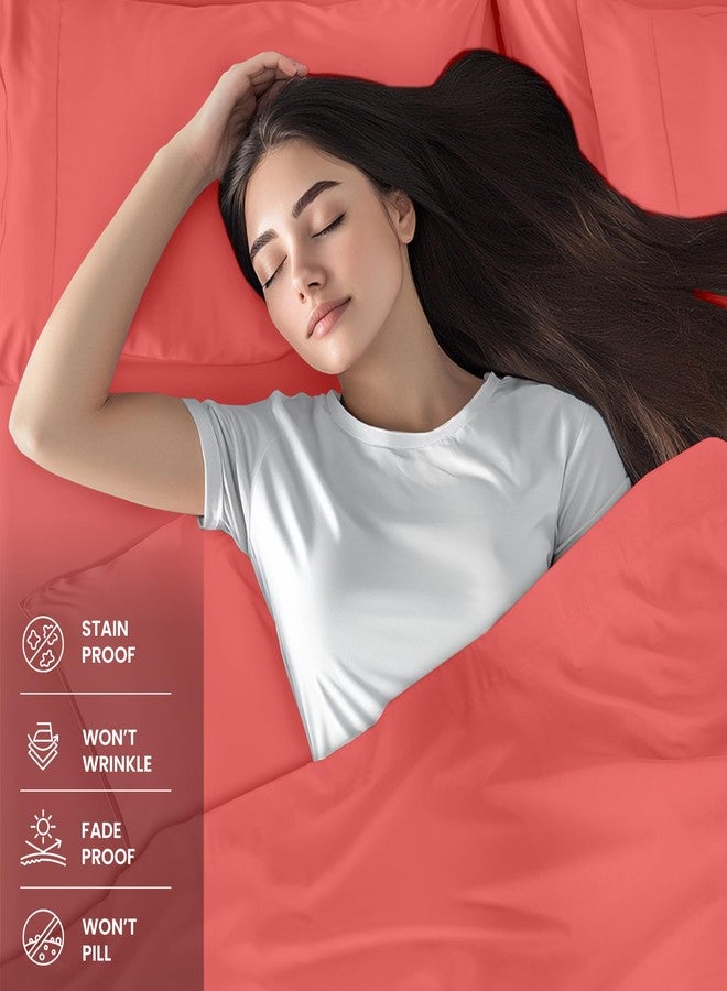 Utopia Bedding Queen Sheet Set - 4 Piece Bed Sheets for Queen Size Bed, Soft and Breathable Microfiber, Includes 1 Fitted Sheet, 1 Flat Sheet and 2 Pillowcases (Coral) - Image 3