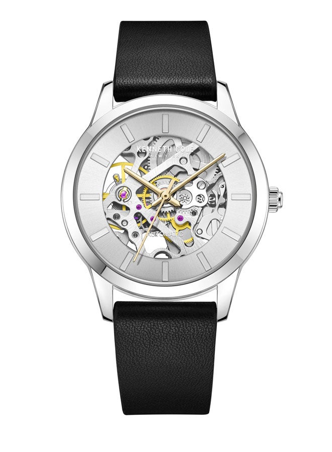 Kenneth Cole New York 36mm Automatic Women's Watch with Black Genuine Leather Strap - Image 1