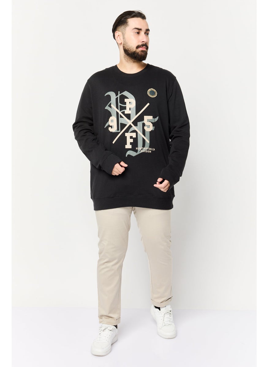 Paul Frank Men Crew Neck Long Sleeves Graphic Print Sweatshirt, Black  - Image 4