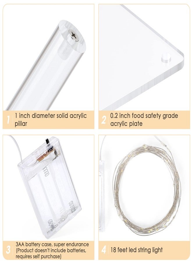 سونيربلاي حامل كب كيك من 4 طبقات من سونيربلاي مع إضاءة LED، حامل عرض كب كيك أكريليك، حامل كب كيك مربع، حامل كب كيك لأعياد الميلاد، وحفلات الزفاف، وحفلات استقبال المولود، والحفلات - Image 3