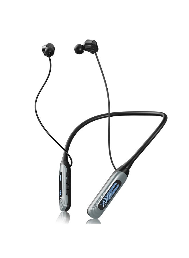 caijin Bluetooth Neck Sports Wireless Headphones，Bluetooth 5.49, IPX5 waterproof sports Headphones, with microphone, over 10 hours of playback time, over 10 hours of standby time, LED battery indicator, magnetic in-ear design, suitable for running, exercising, and the gym (black) - Image 1