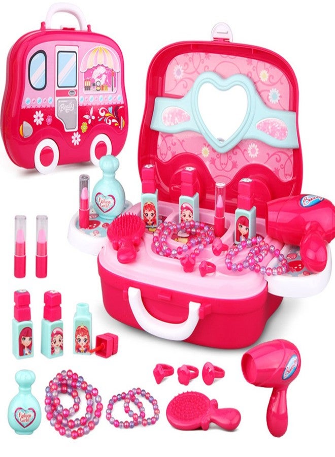 VGRASSP Fashion Roleplay Makeup Beauty Playset for Girls and Kids - Multiple Pretend Play Accessories Suitcase with Wheels (Fashion Kit) - Image 2