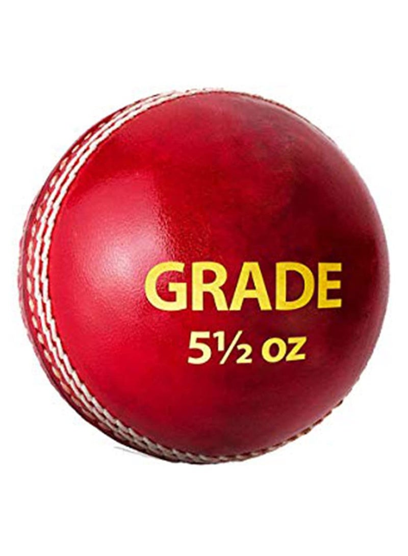 DSC Grade Leather Cricket Ball | Red | Waterproof | Standard Size | Tournament & Practice Ready | Cork Core Construction - Image 1