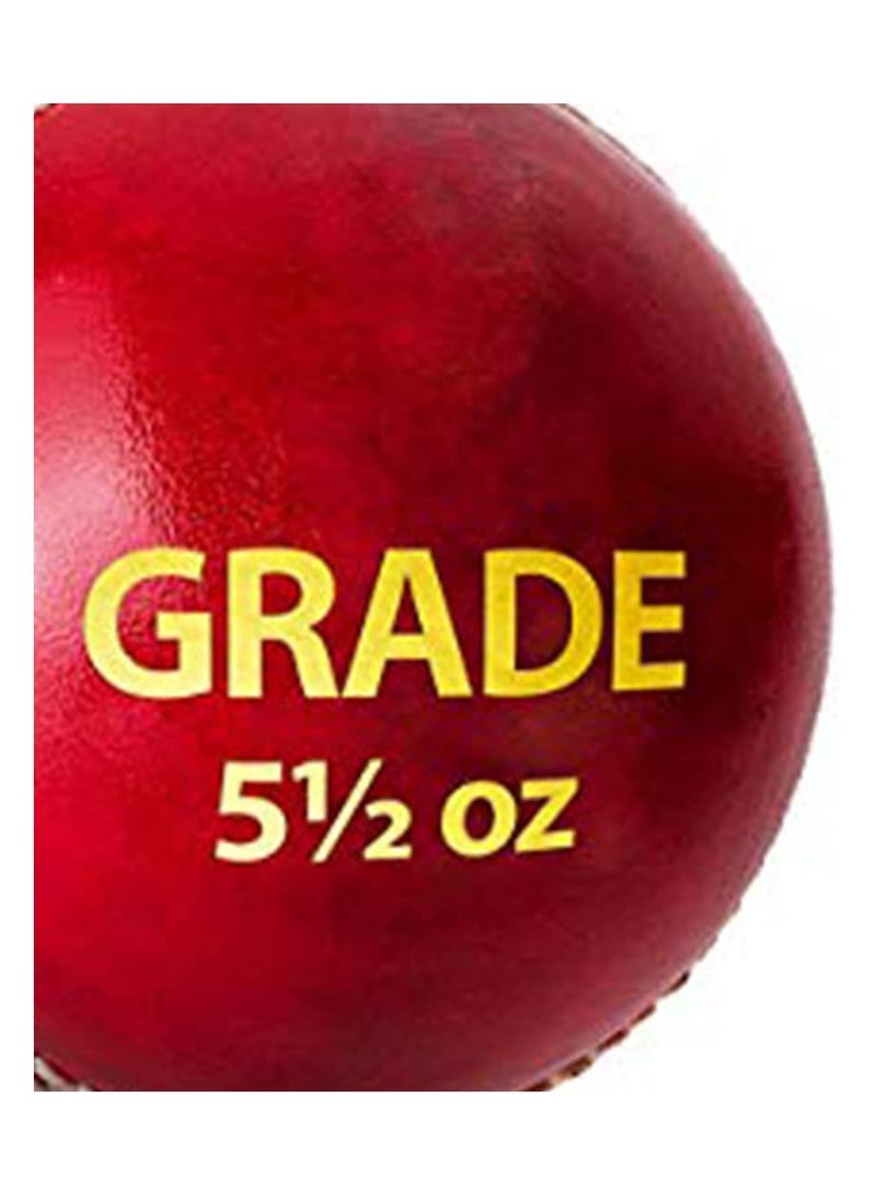 DSC Grade Leather Cricket Ball | Red | Waterproof | Standard Size | Tournament & Practice Ready | Cork Core Construction - Image 2