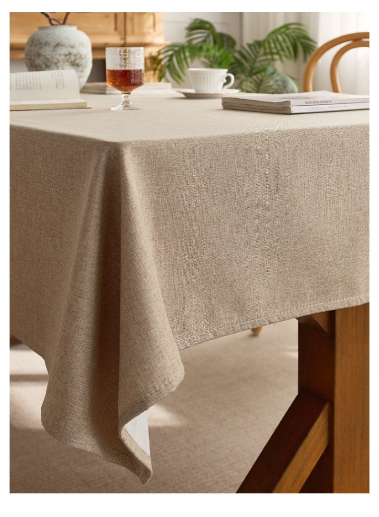 Solid Color Heat-Resistant Tablecloth, 100x100cm Beige, Insulating Fabric for Dining Table Tea Table Coffee Table Decoration - Image 5
