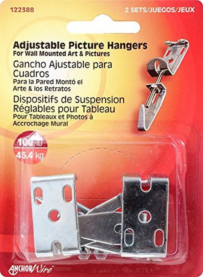 Hillman 122388 Adjustable Picture Hanger 100lbs Set of 2 - Image 2